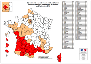 Zones infestées par les termies - Territoires.gouv.fr